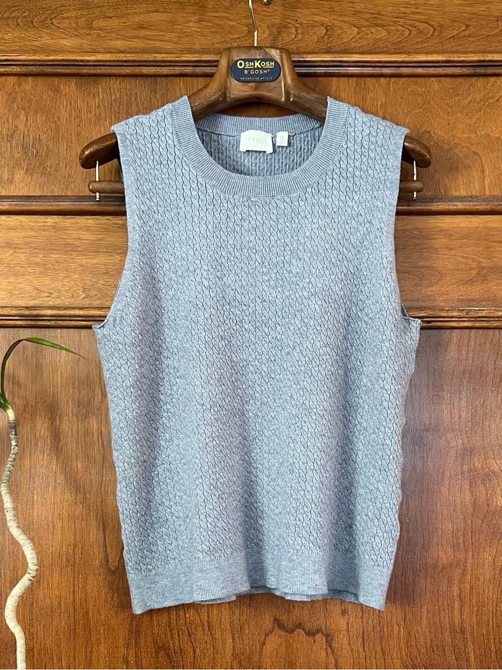 Cyrus Light Gray Knit Sleeveless Tank Top